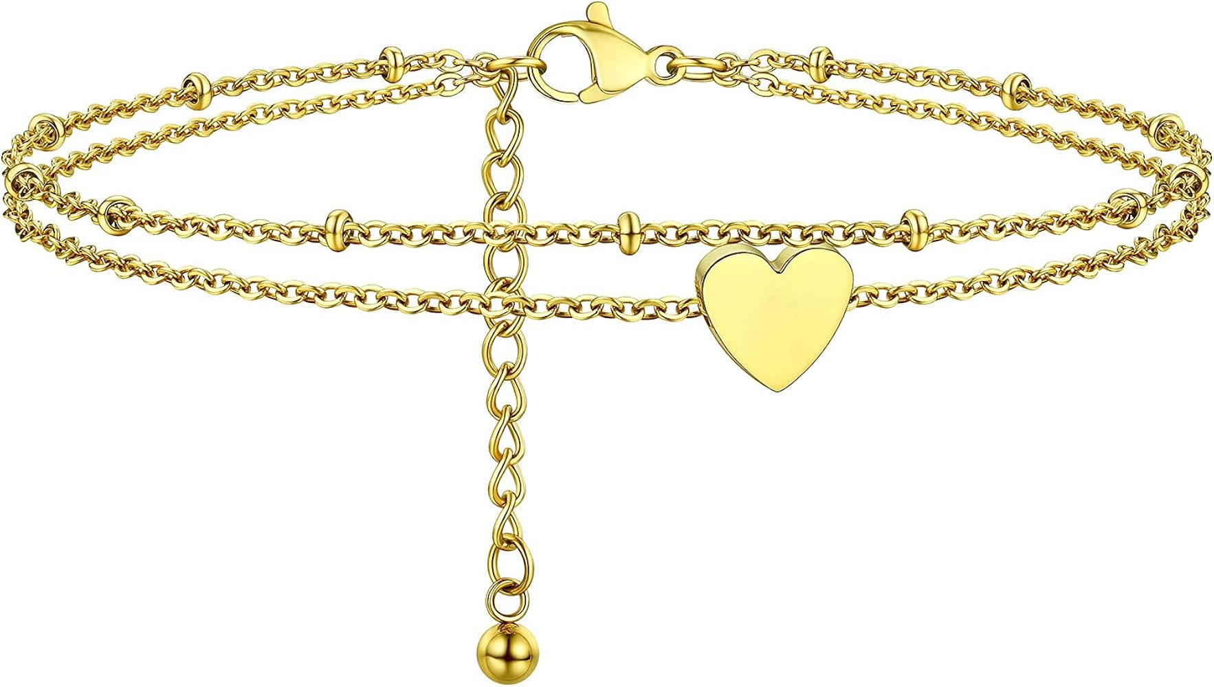 PROSTEEL Stainless Steel Chain Anklets for Men Women, Silver/Gold Tone, Ankle Bracelets Hypoaller... | Amazon (US)