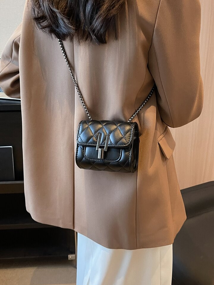 Mini Square Bag Quilted Chain Strap Solid Color | SHEIN