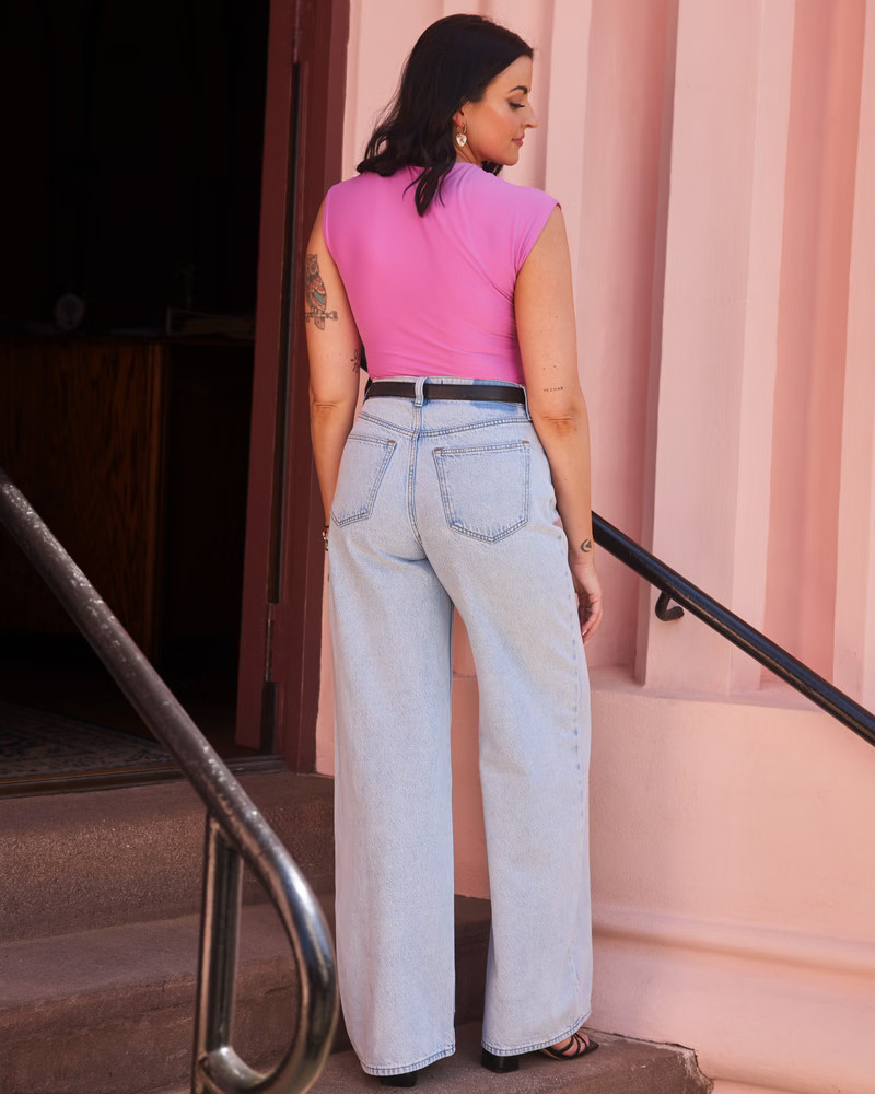 Women's High Rise Wide Leg Jean | Women's Bottoms | Abercrombie.com | Abercrombie & Fitch (US)