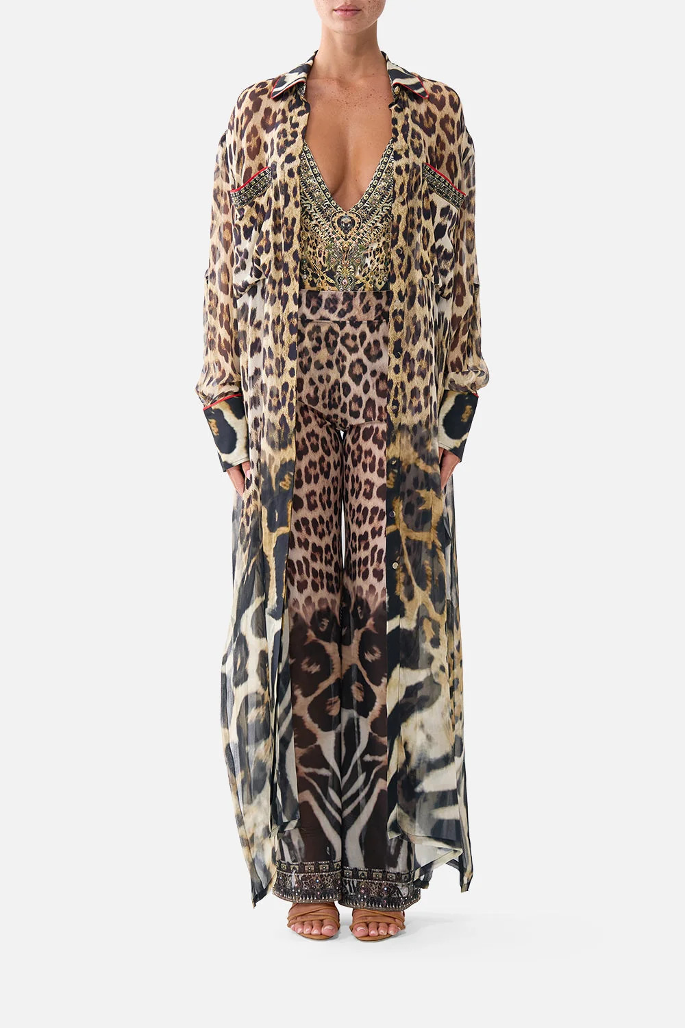 The Leotigra Land Button Front Long Dress | CAMILLA US | Camilla US