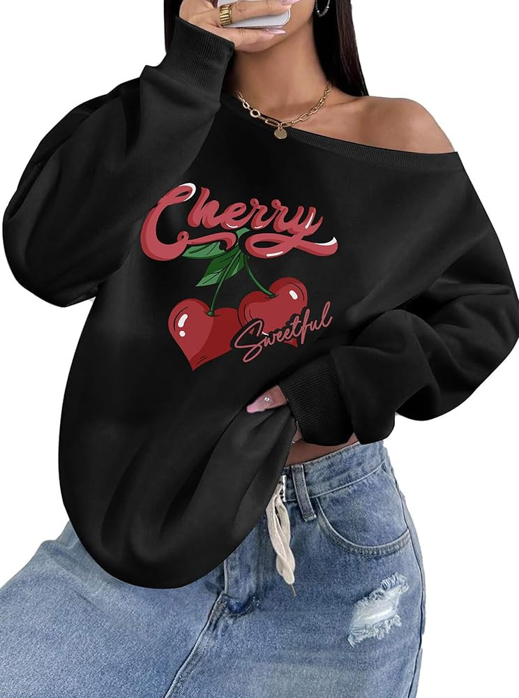 LovelyWholesale Women Off the Shoulder Sweatshirts Casual Long Sleeve Pullover | Amazon (US)