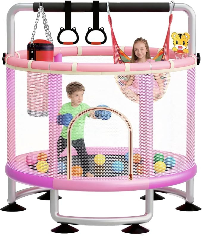 60" Toddler Trampoline for Kids,5FT Kids Trampoline for Toddlers 1-3,Upgrade Adjustable Kids Tram... | Amazon (US)