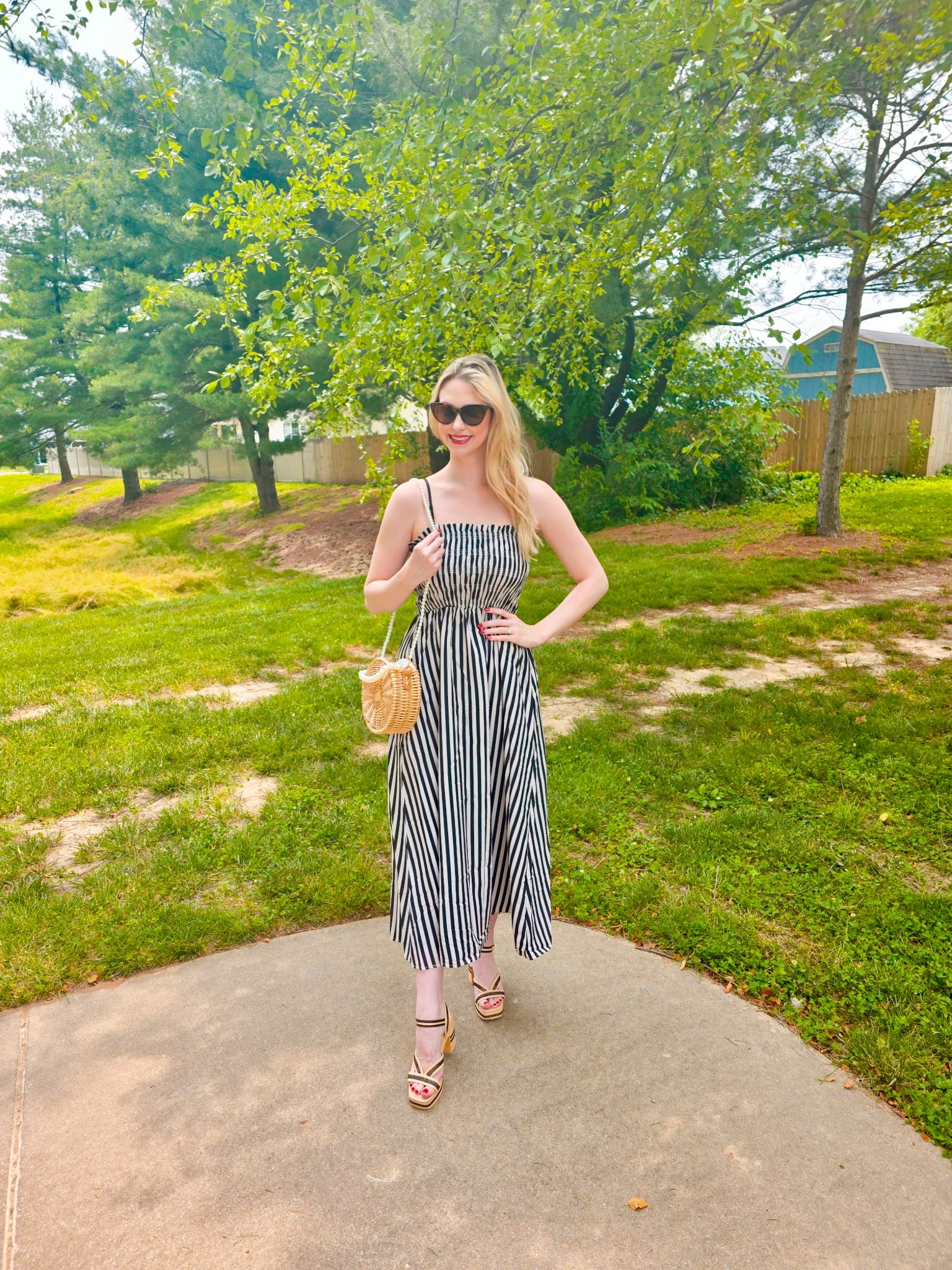 This adorable striped midi dress from Amazon is only $38! The quality is great and it looks like a much more high end dress! 

I'm wearing my true to size small. 

Amazon fashion, striped dress, black and white dress, raffia heels, Matisse Adelaide heels, wicker purse, summer sandals, heels, neutral outfit, summer fashion, vacation outfit, vacation style, vacation outfit inspo, summer ootd, summer style, summer dress, Amazon finds, boutique style, vacation outfits 

#LTKShoeCrush #LTKSummerEdit #LTKFindsUnder50