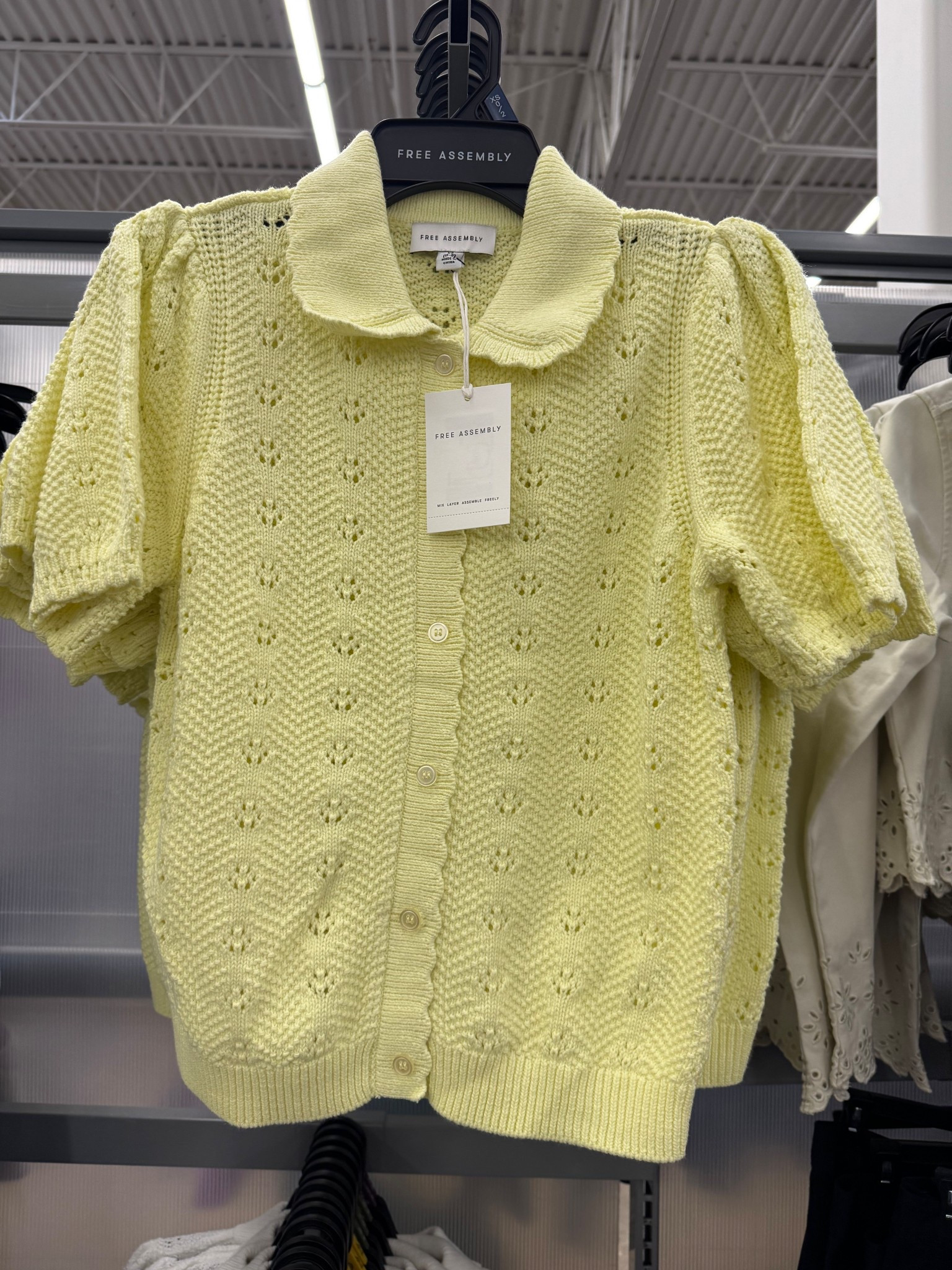 Walmart Free Assembly Women's and Women's Plus Cotton Pointelle Cardigan Sweater with Short Sleeves, Lightweight, Sizes XS-4X / spring fashion / workwear / church outfit 

#LTKOver40 #LTKootd #LTKSeasonal