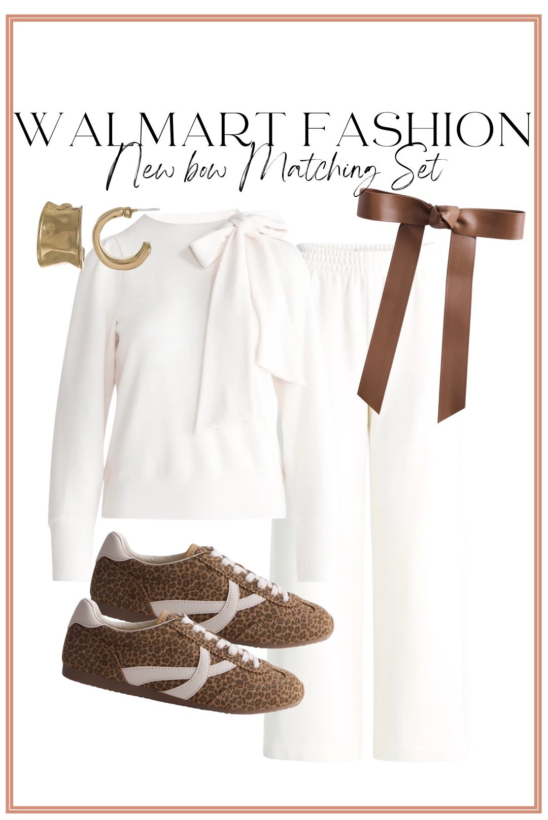 Walmart did it AGAIN 🤎✨ This brand new Walmart fashion bow matching set is giving the cutest elevated, designer-inspired look without the designer price tag! The bow detail on the top is SO pretty, and I love the chic ivory color paired with leopard sneakers and brown accessories. Such an easy outfit for school drop-off, errands, lunch dates, travel days and everything in between!

Walmart’s new arrivals have been SO GOOD lately, and this matching set is definitely one of my favorites! 🤎🐆

#walmartfashion #walmartfinds #walmartnewarrivals #walmartstyle #walmartoutfits #walmartfashionfinds #affordablefashion #affordablestyle #matching set #matchingoutfit #casualoutfit #comfyoutfit #momstyle #everydaystyle #leopardprint #falloutfitideas #fallfashion #budgetfashion

#LTKootd #LTKPetite