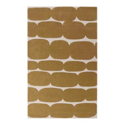 Brick Road Handmade Tufted Wool/Cotton Mustard Yellow/Ivory Area Rug | Wayfair North America