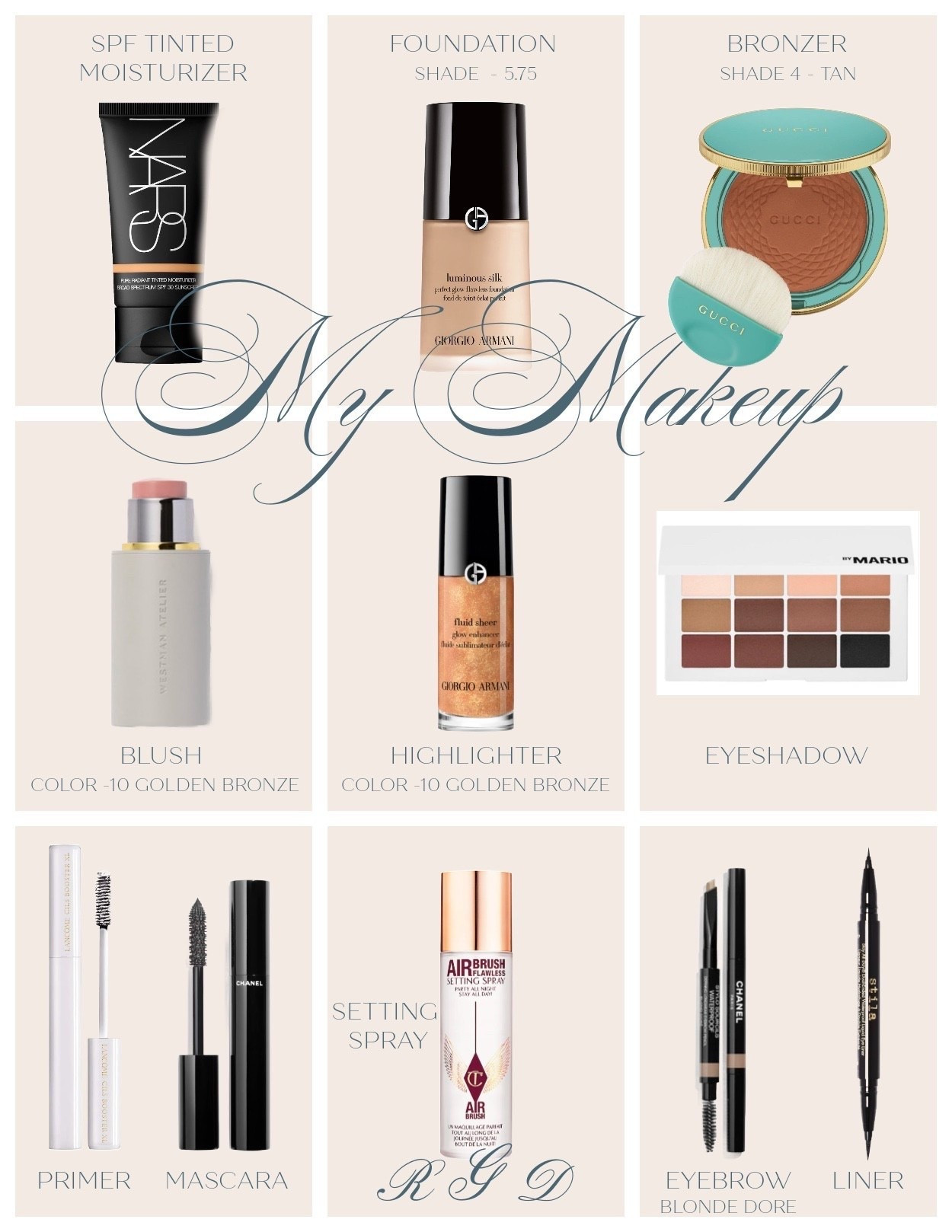 My favorite makeup I’m currently using colors below…

Tinted moisturizer- Groenland 
Foundation – shade 5.75
Bronzer – shade 4 -tan
Blush – color –chouchette - nude peach 
Highlighter – 10– golden bronze
Eyebrow pencil – blonde dore

#LTKBeauty #LTKOver40 #LTKselfcare
