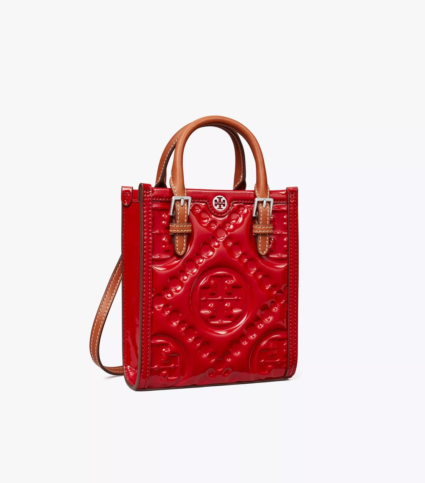 T Monogram Embroidered Patent Cube: Women's Designer Crossbody