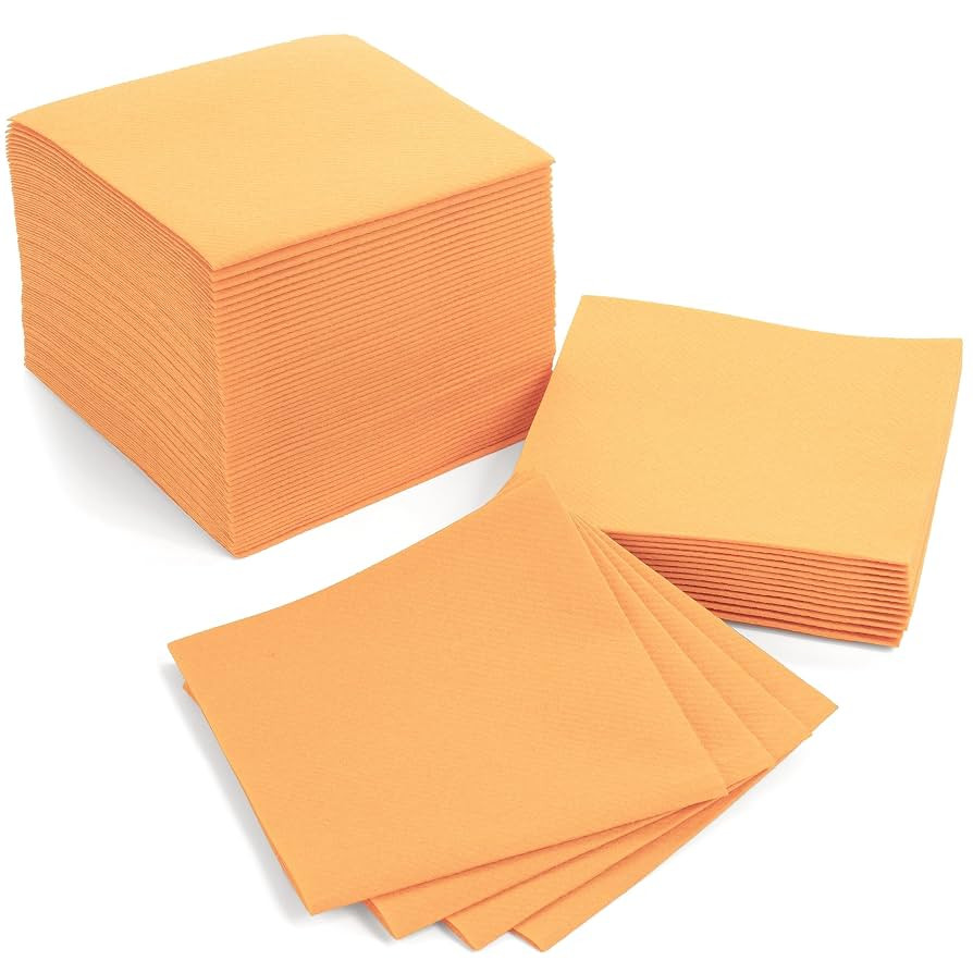 AMERICAN HOMESTEAD Peach Cocktail Napkins - Premium 4"x4" Disposable Linen-Like Beverage Napkins ... | Amazon (US)