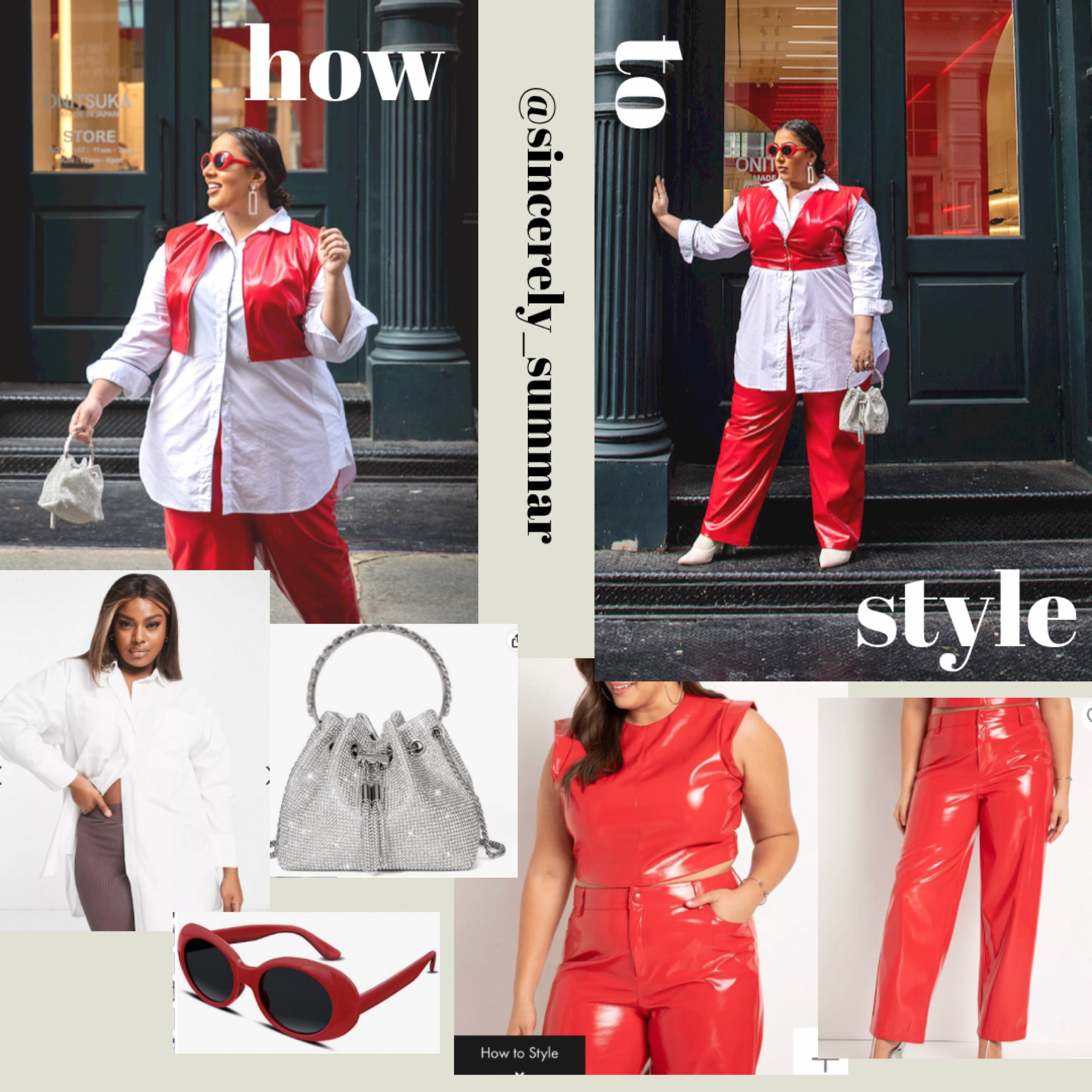 Holiday ready in this red faux leather top and bottom… 

#LTKHoliday #LTKitbag #LTKcurves