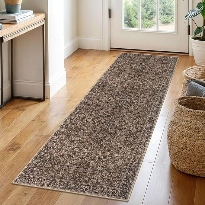 Siiloom 2x6 Rust Washable Runner Rug for Hallways, Soft Neutral Vintage Kitchen Rugs with Non-Sli... | Amazon (CA)