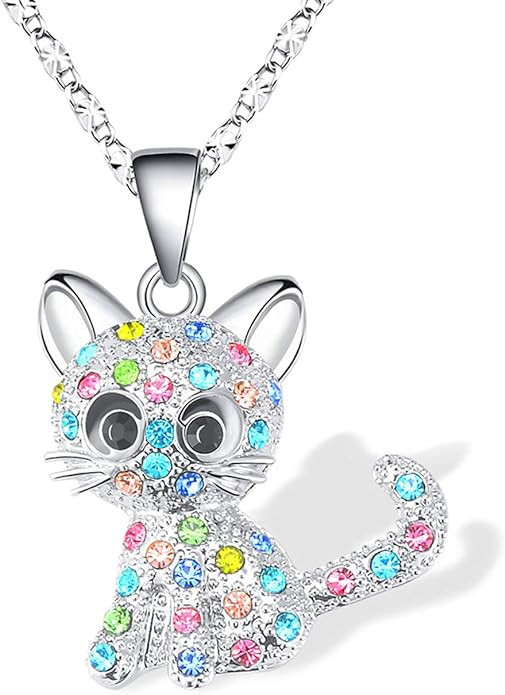 Lanqueen Kitty Cat Pendant Necklace Jewelry for Women Girls Cat Lover Gifts Daughter Loved Neckla... | Amazon (US)