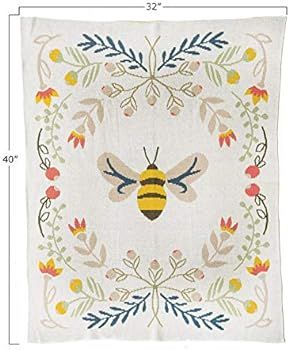 Amazon.com: Creative Co-Op 40" L x 32" W Cotton Knit Baby Bee Blanket, Multicolor : Everything Else | Amazon (US)