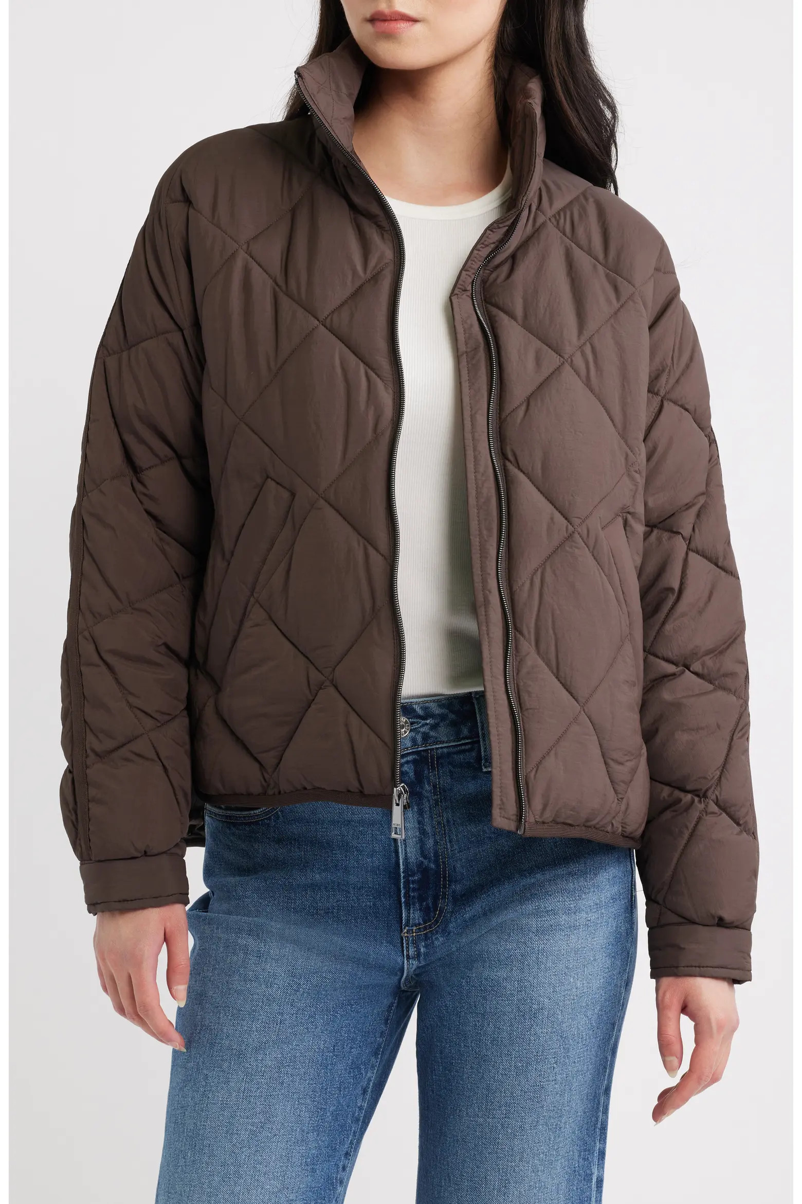 Crop Diamond Quilted Jacket (Women) | Nordstrom | Nordstrom