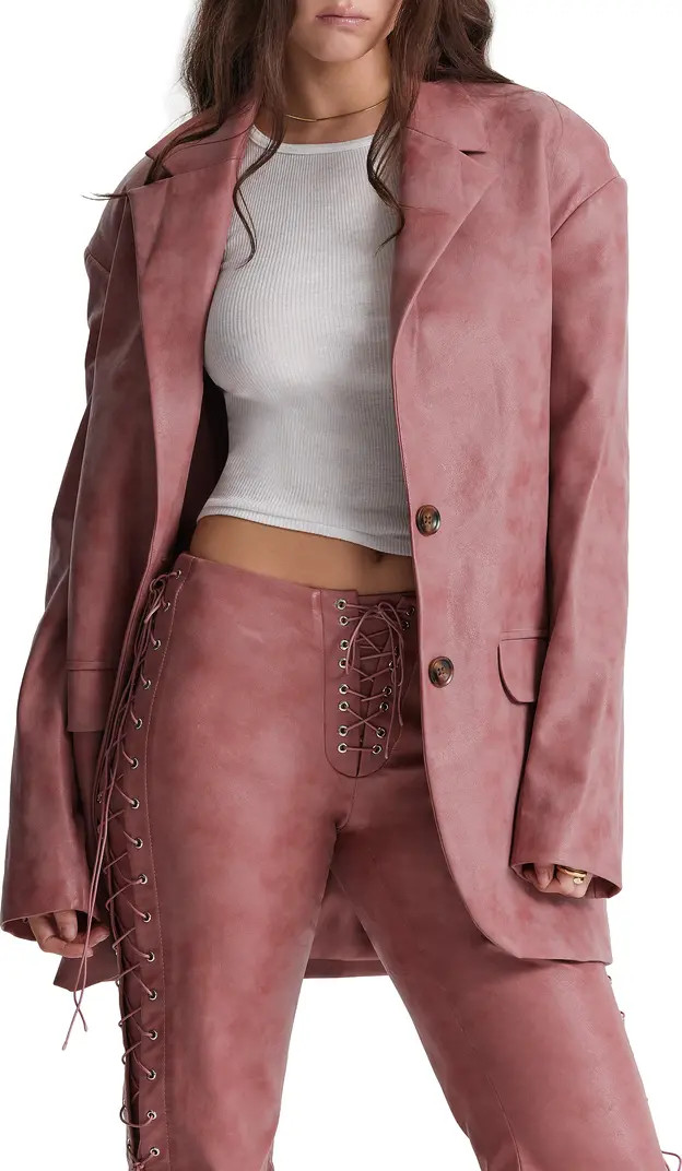 Kiera Oversize Faux Leather Blazer | Nordstrom
