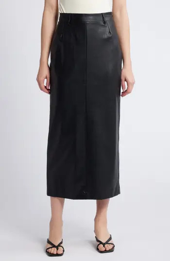 Pixie Market Yve Faux Leather Maxi Skirt in Black at Nordstrom Rack, Size Medium | Nordstrom Rack