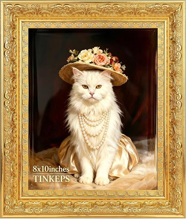 8x10 Gold Picture Frame, Ornate Vintage with Real Tempered Glass | Amazon (US)