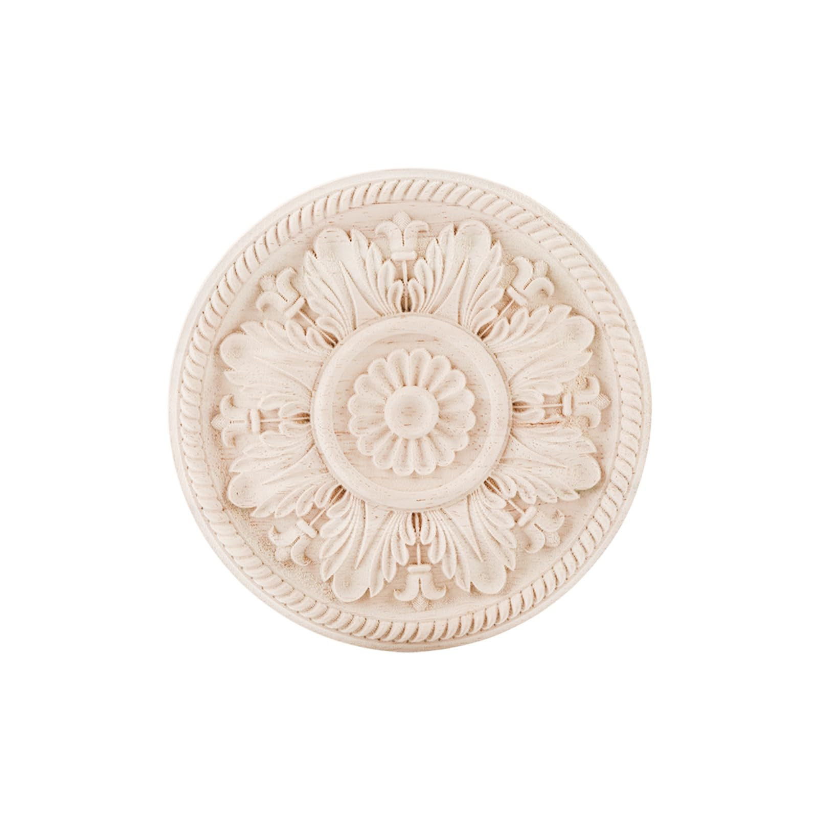 Round Wood Appliques Onlays Unpainted Wooden Carving Decal DIY Wood Carved Furniture Appliques Onlays for Wall Bed Door Wardrobe Cabinet Furniture Decoration(10,24x24cm/9.45x9.45inch) | Amazon (US)