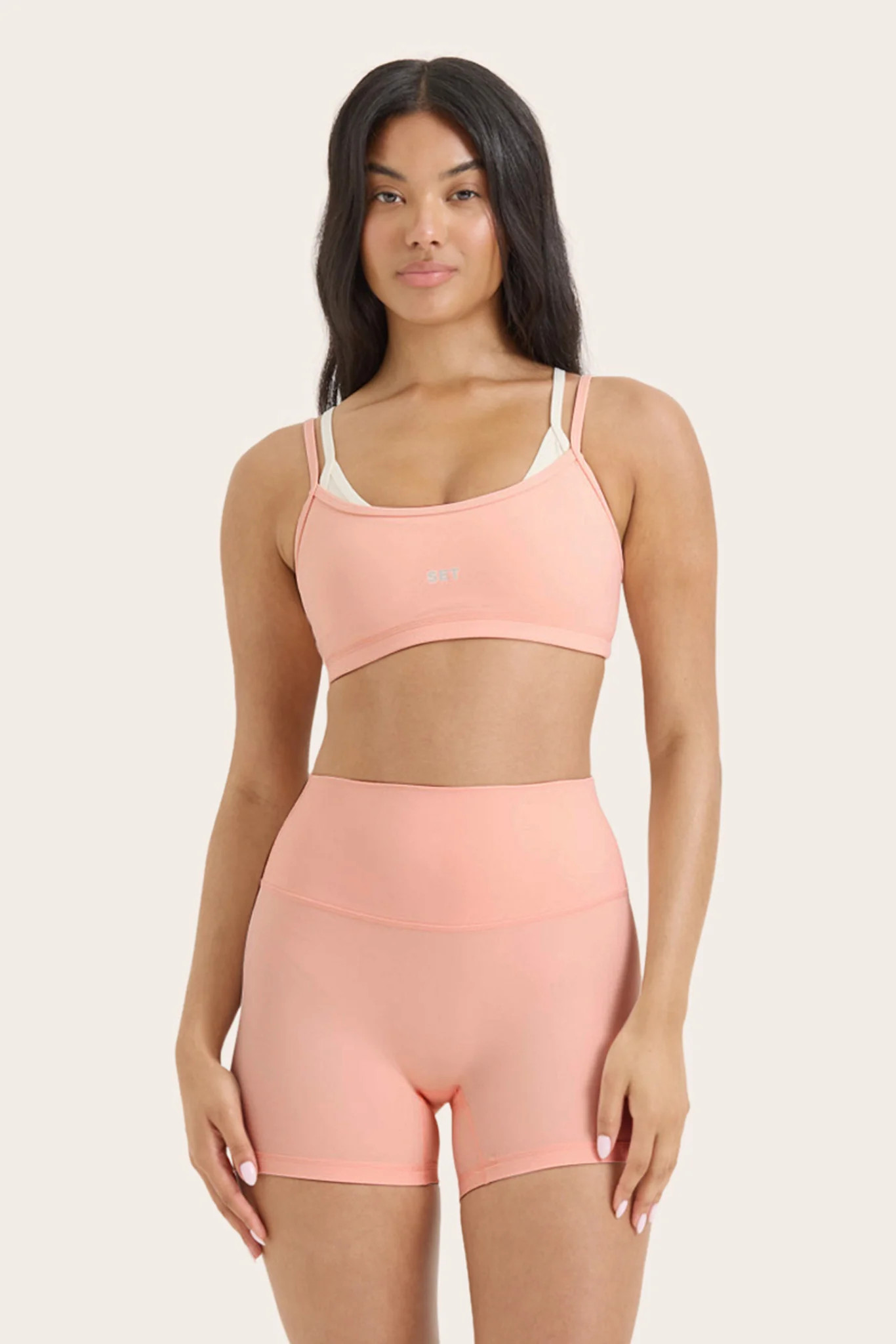 AIRLUXE™ BREATHE LAYERED MOVE BRA - PEACH | SET Active