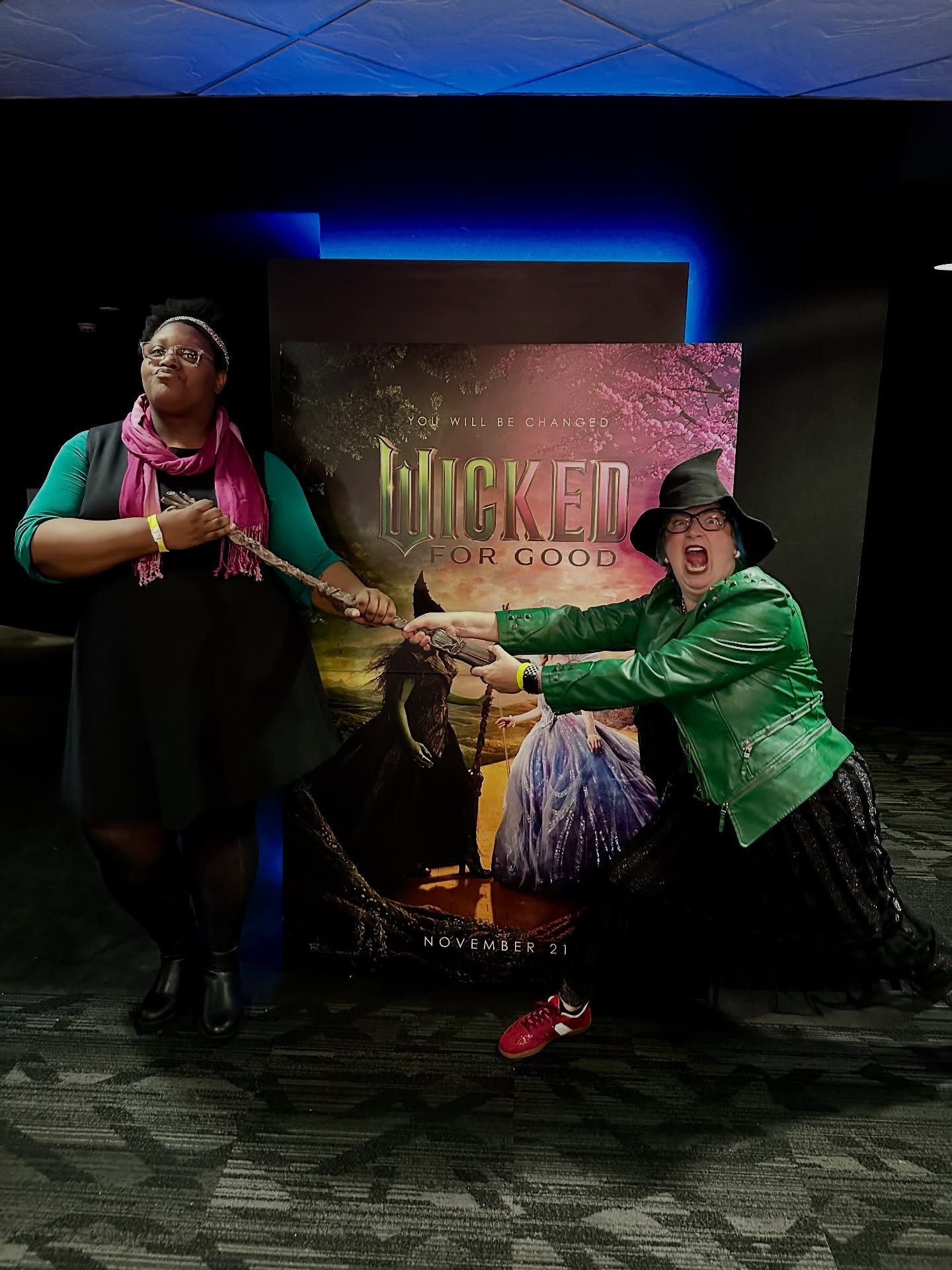 Which witch is which? @feef_may and I got “Wicked” last night.  And we may have gotten a little “swept” away, but can you blame us?! The voices, costumes, and cinematic everything truly transports you to Oz.  Ok, now take a clock tick and order your tickets.  When will you be seeing the #wickedmovie ? Now shop my wicked look...
🧹🧹🧹🧹🧹🧹🧹🧹🧹🧹🧹🧹
#wicked #movienight #chicagogram #oz #elphaba #elphie #wickedwitch

#LTKMidsize #LTKGiftGuide #LTKdayinmylife