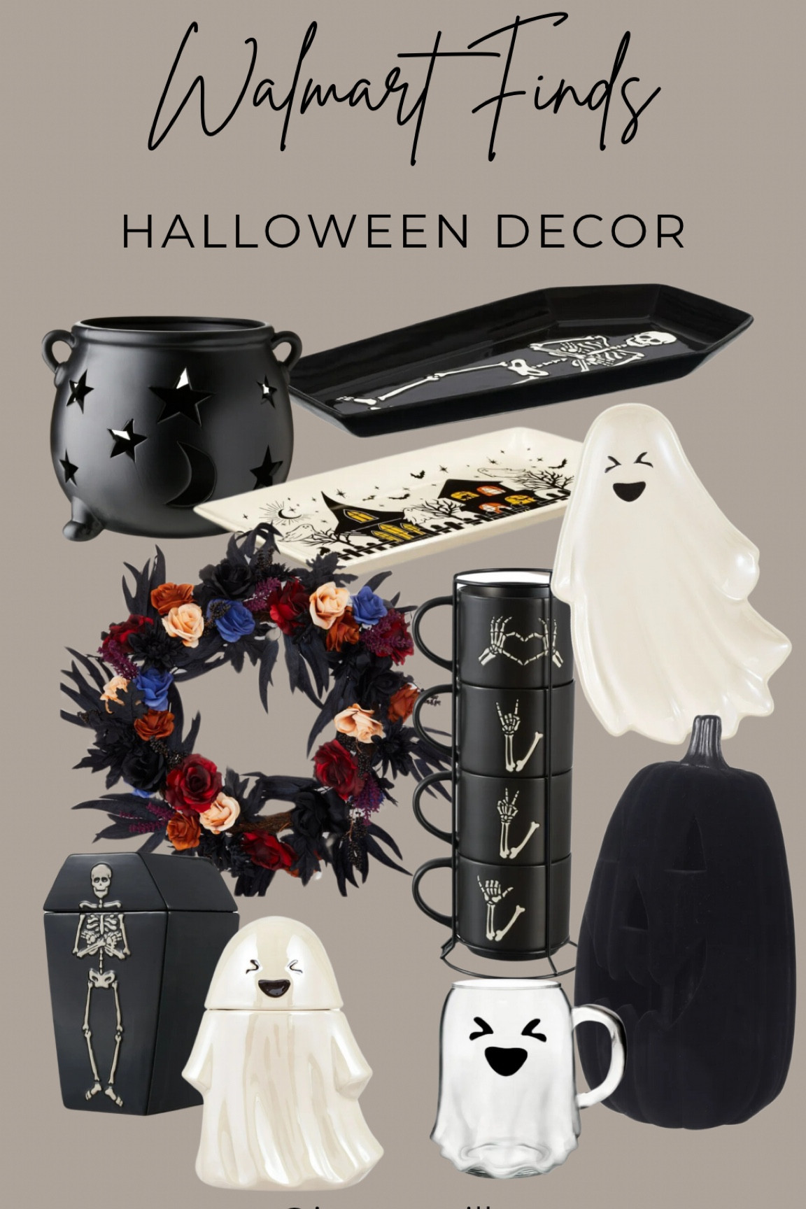 If Halloween home decor is your thing, Walmart has some spooky options! I love the skeleton mug tower and the ghost platter 👻💀
Walmart | Walmart finds | Walmart Home | home decor | fall finds | fall home decor | Walmart style | fall decor | Halloween decor | Halloween home finds | Halloween home decor | Walmart Halloween finds

#LTKHome #LTKFindsUnder50 #LTKSeasonal