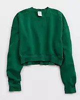 OFFLINE By Aerie Cloud Fleece Cropped Crewneck Sweatshirt | Aerie