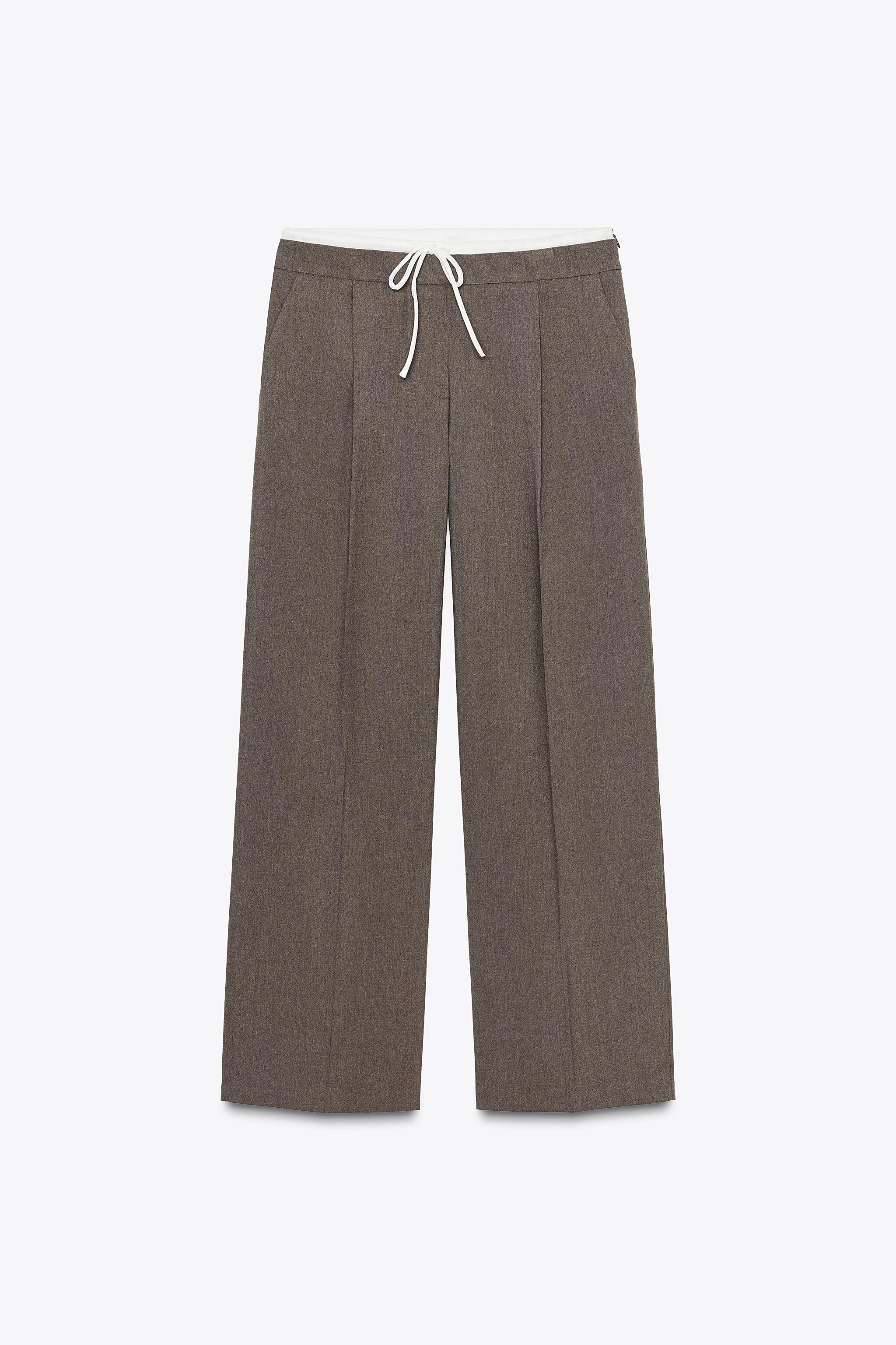 WIDE-LEG TROUSERS WITH DOUBLE WAISTBAND | Zara UK