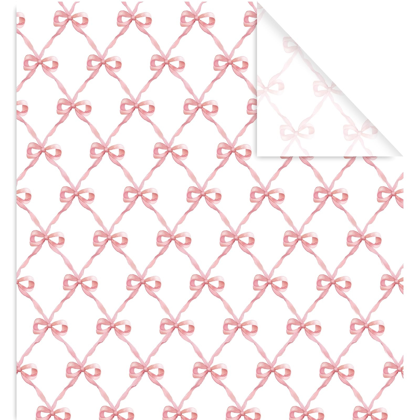 JarThenaAMCS 6 Sheets Pink Bow Wrapping Paper -Not Roll- Gift Wrap Paper Folded Flat Large Craft ... | Amazon (US)