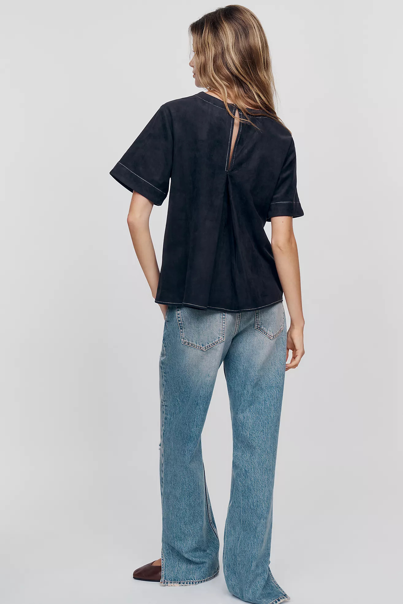Emmy Faux-Suede Swing Blouse by Maeve | Anthropologie (US)