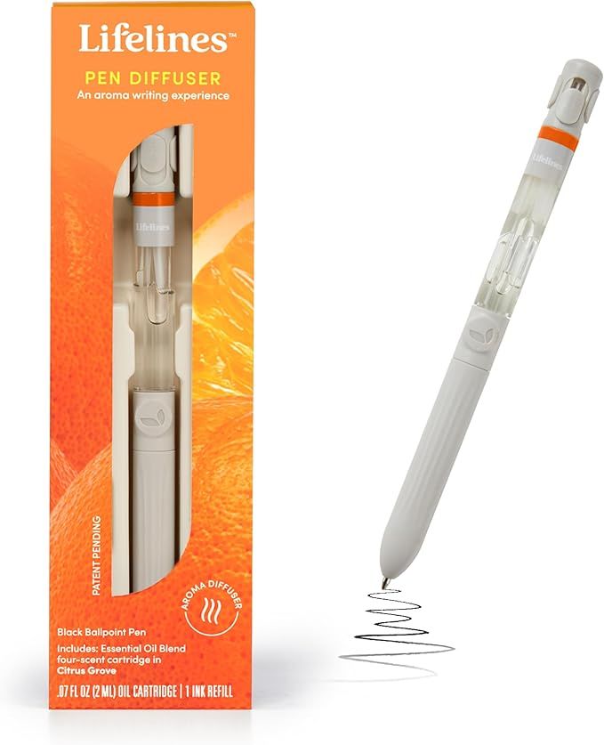 Pen Diffuser in Citrus Grove Essential Oil Blends - Elegant 1.0mm Ballpoint Tip - Black Pen - Dif... | Amazon (US)