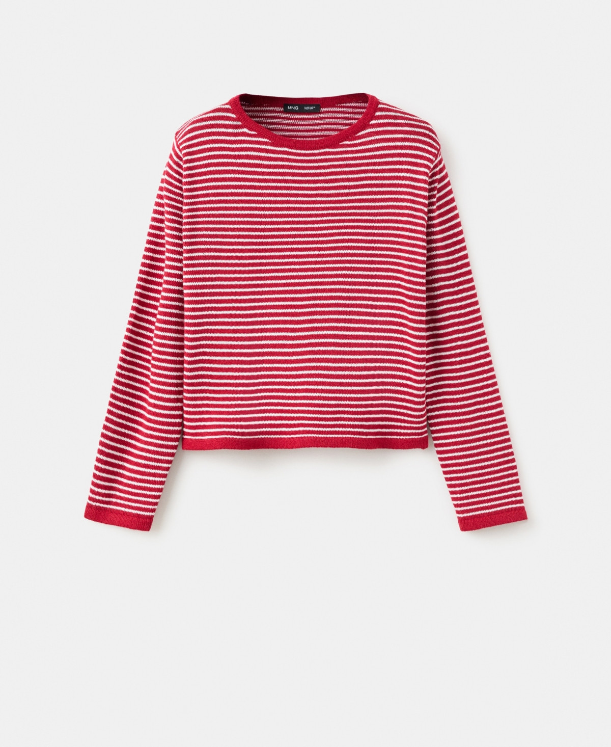 Mango Women's Knit Striped Sweater - Red | Macy's