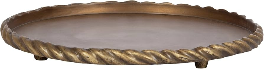 Kate and Laurel Trenza Decorative Round Spiraled Metal Tray with Feet, 14 Inch Diameter, Antique ... | Amazon (US)