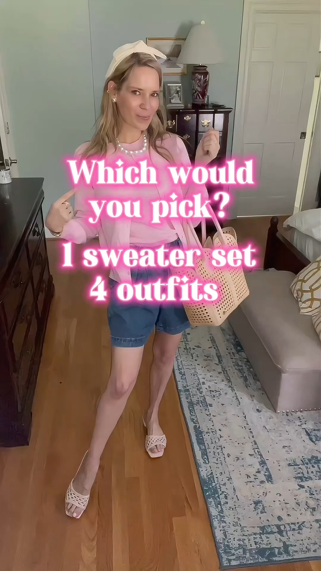 ✨ Use code ASHLEYBA for 10% off all Melinda Maria jewelry! ✨

One pink sweater set, styled 4 ways for spring!
This classic pink cardigan and tank set is the ultimate wardrobe multitasker. I styled it with:
1️⃣ Denim shorts and woven sandals for a casual weekend look.
2️⃣ White wide-leg pants and closed-toe espadrille wedges for a polished brunch outfit.
3️⃣ White jeans, a ruffle collar denim jacket, and fisherman sandals for a playful, coastal vibe.
4️⃣ Light wash wide-leg jeans and woven sandals for a comfy, laid-back spring look.

Styled each outfit with my favorite Melinda Maria jewelry (use code ASHLEYBA for 10% off!), a woven neutral tote, and a white textured headband to tie the looks together!
A must-have set that goes from casual to dressy in seconds!

 one sweater set styled multiple ways, pink cardigan outfit ideas, versatile spring outfit, LTK spring outfit inspo, Melinda Maria discount code, spring wardrobe staples, classic and casual spring style, coastal casual outfit, wide leg jeans spring outfit, woven sandals spring fashion


#LTKFindsUnder100 #LTKFindsUnder50 #LTKWatchNow