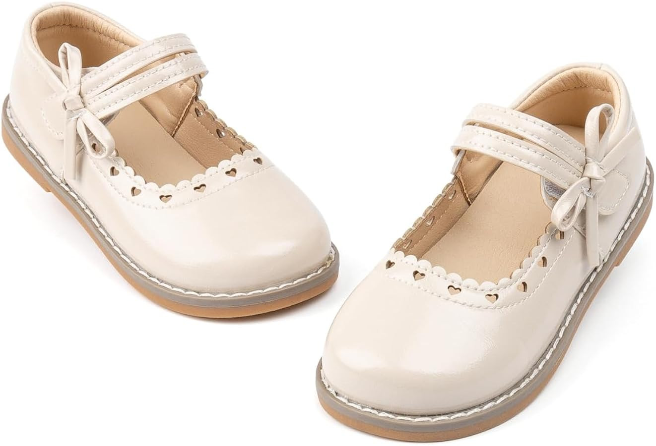 Toddler Girls Mary Jane Dress Shoes Ballet Flats Little Girls Soft Slip-On Bowknot Princess Shoes... | Amazon (US)