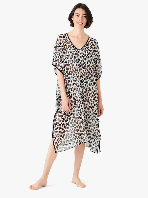 Fiji Feline Long Cover-up Caftan | Kate Spade (US)