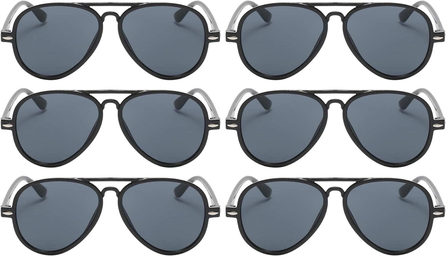 6 Pack Aviator Sunglasses Kids UV400 Protection Lens Plastic Toddler Aviators Bulk Sunglasses for... | Amazon (US)