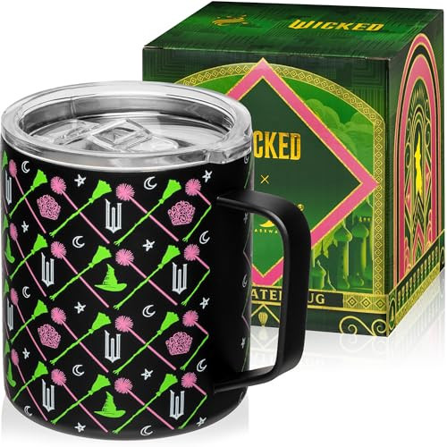 Dragon Glassware x Wicked 12 oz Stainless Steel Camp Mug with Lid - Insulated Camping Mug for Coffee, Tea, Matcha, Hot Beverages - Black | Amazon (US)