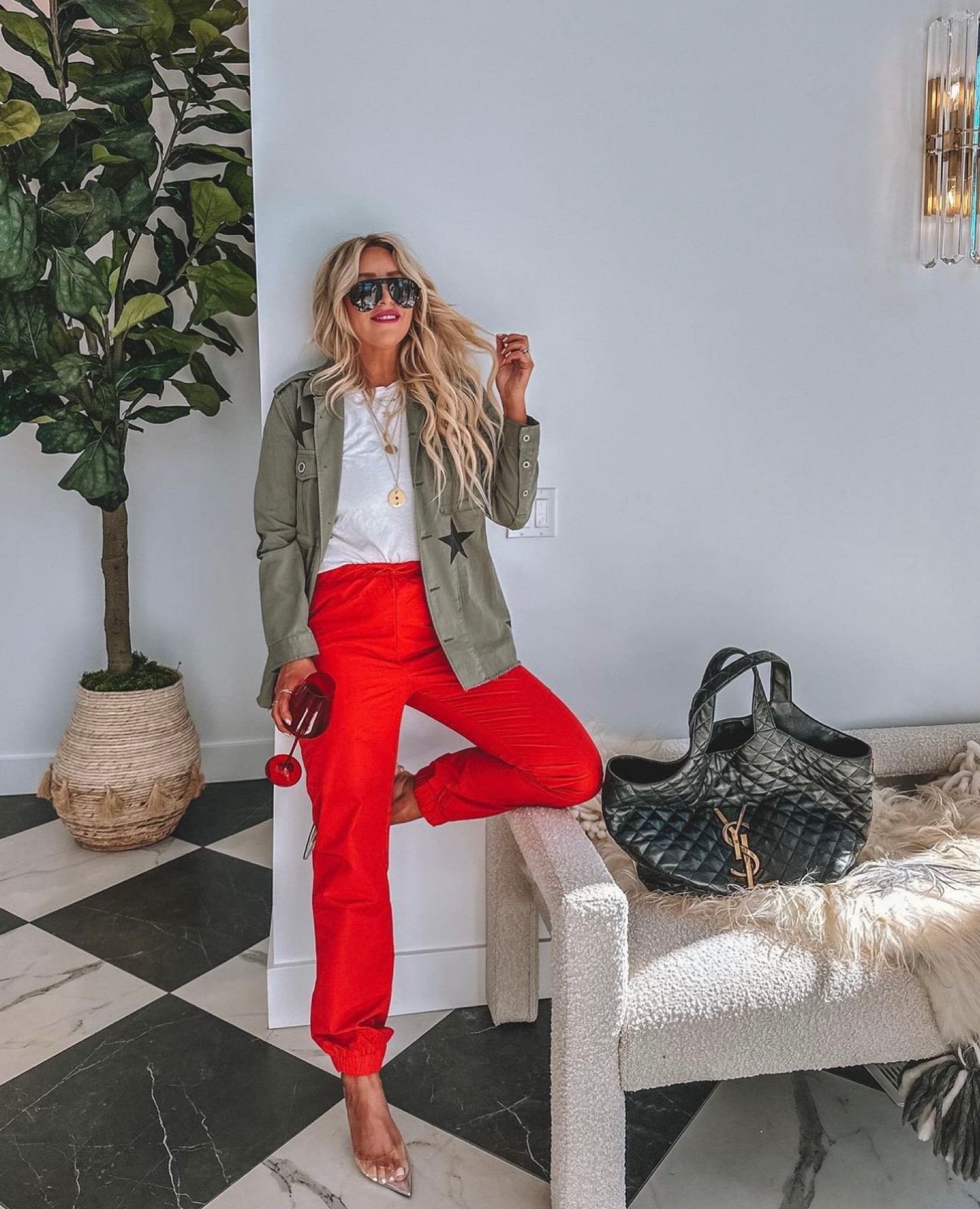 Red joggers were restocked! I’m in a medium 😍😍😍