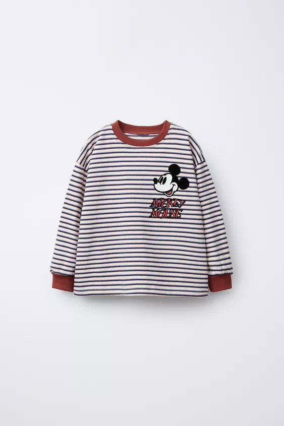 MICKEY MOUSE © DISNEY STRIPED MEDIUM WEIGHT T-SHIRT | Zara US