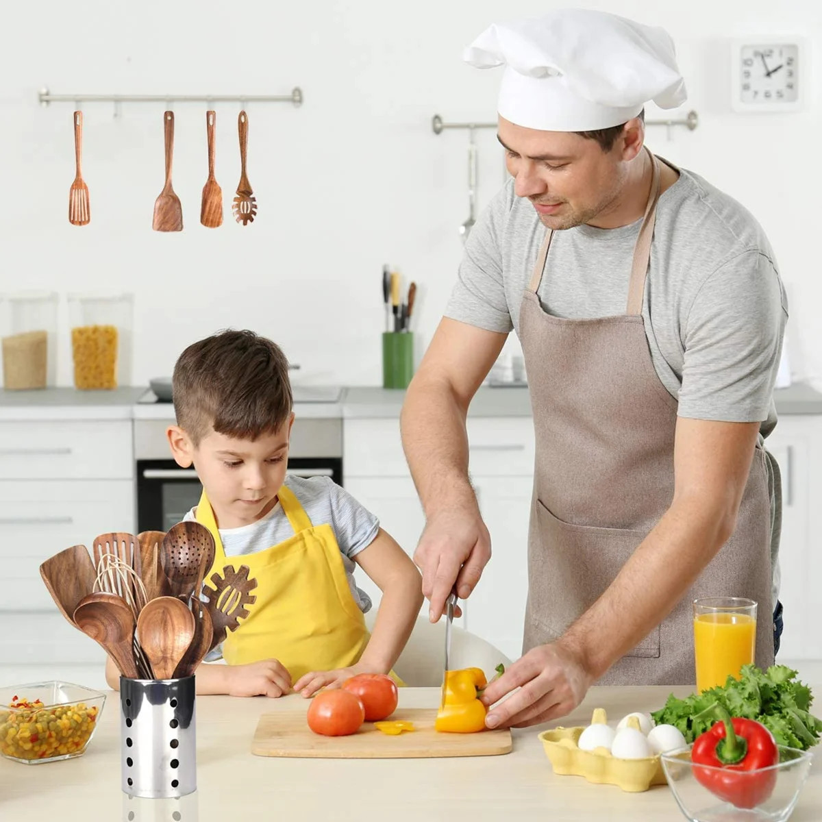 AIRPJ 11 Piece Cooking Utensil Set with Utensil Crock | Wayfair North America