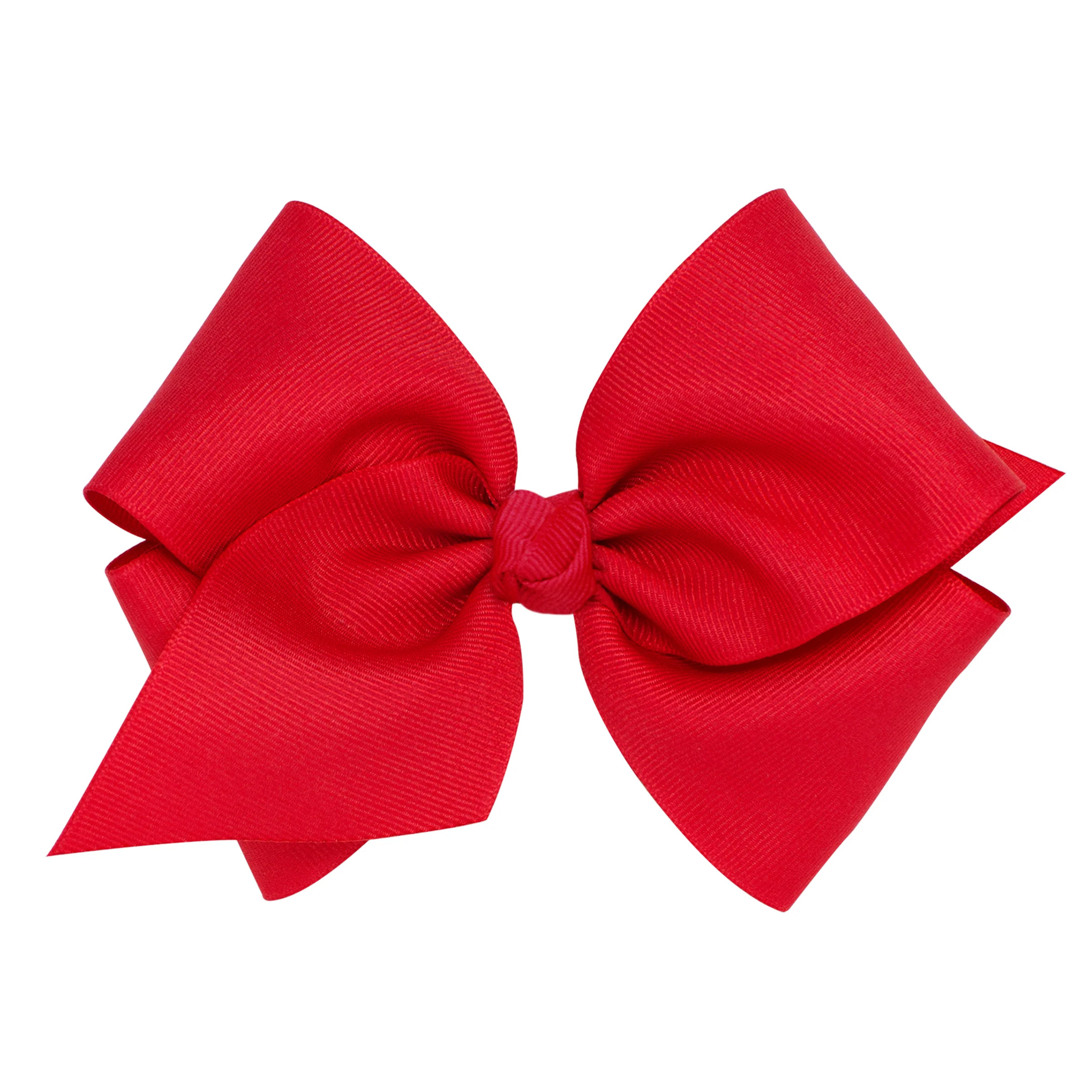 Wee Ones King Grosgrain Hair Bow with Center Knot - Red | JoJo Mommy