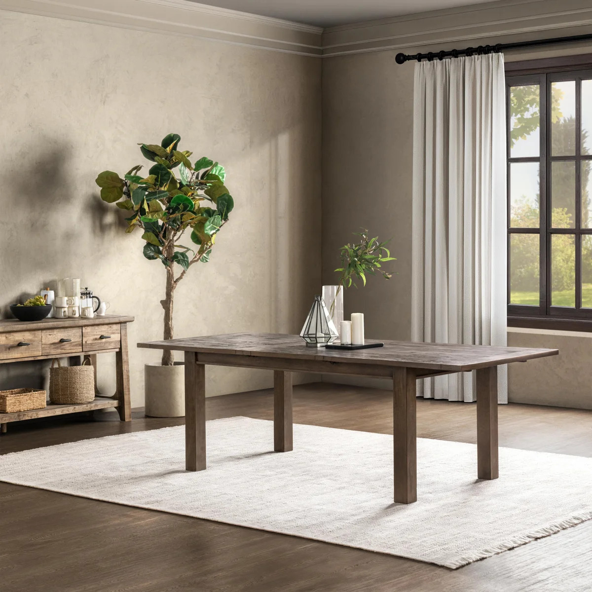 Egremt Extendable Solid Reclaimed Wood Dining Table | Wayfair North America