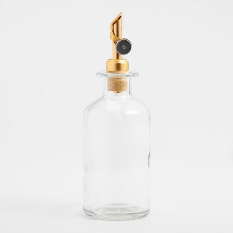 Glass Oil Bottle with Gold Stopper | World Market