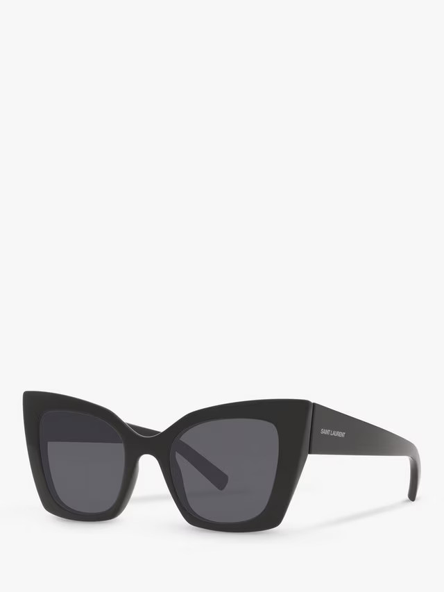 Yves Saint LaurentYS000413 Women's Cat's Eye Sunglasses, Black/Grey | John Lewis (UK)