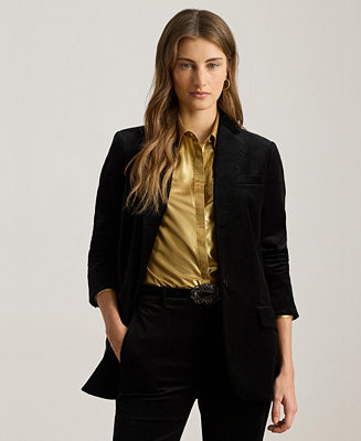 Petite Notched Lapel Long Sleeve Blazer | Macy's