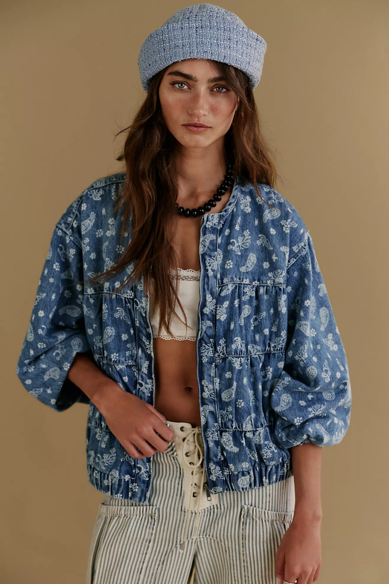 We The Free Layla Printed Denim Jacket | Free People (Global - UK&FR Excluded)