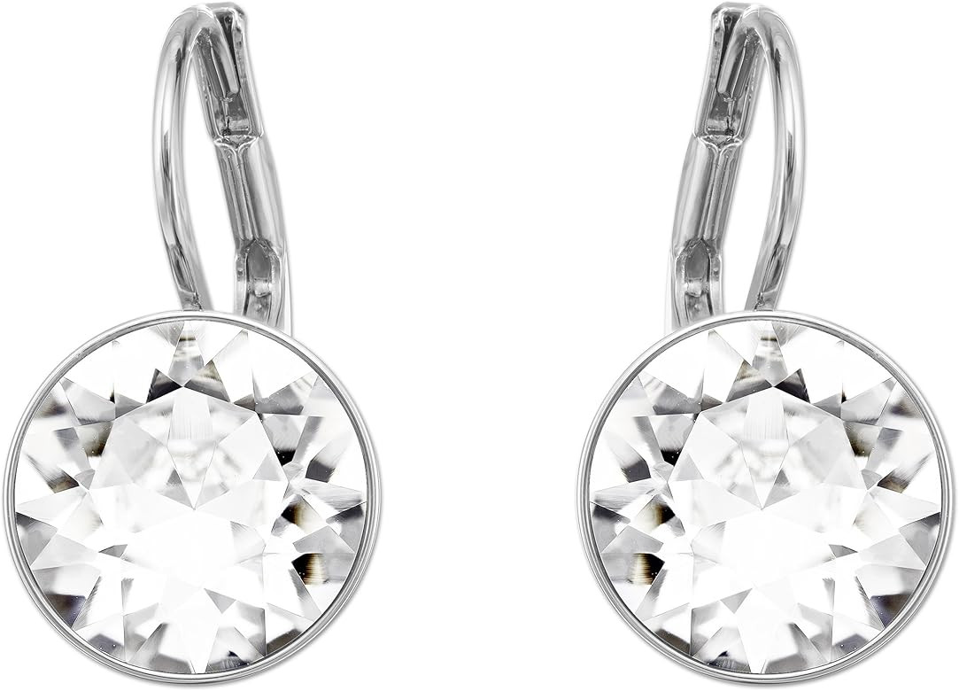 Swarovski Authentic Bella Rhodium Plated Charming White Pierced Mini Earrings | Amazon (US)