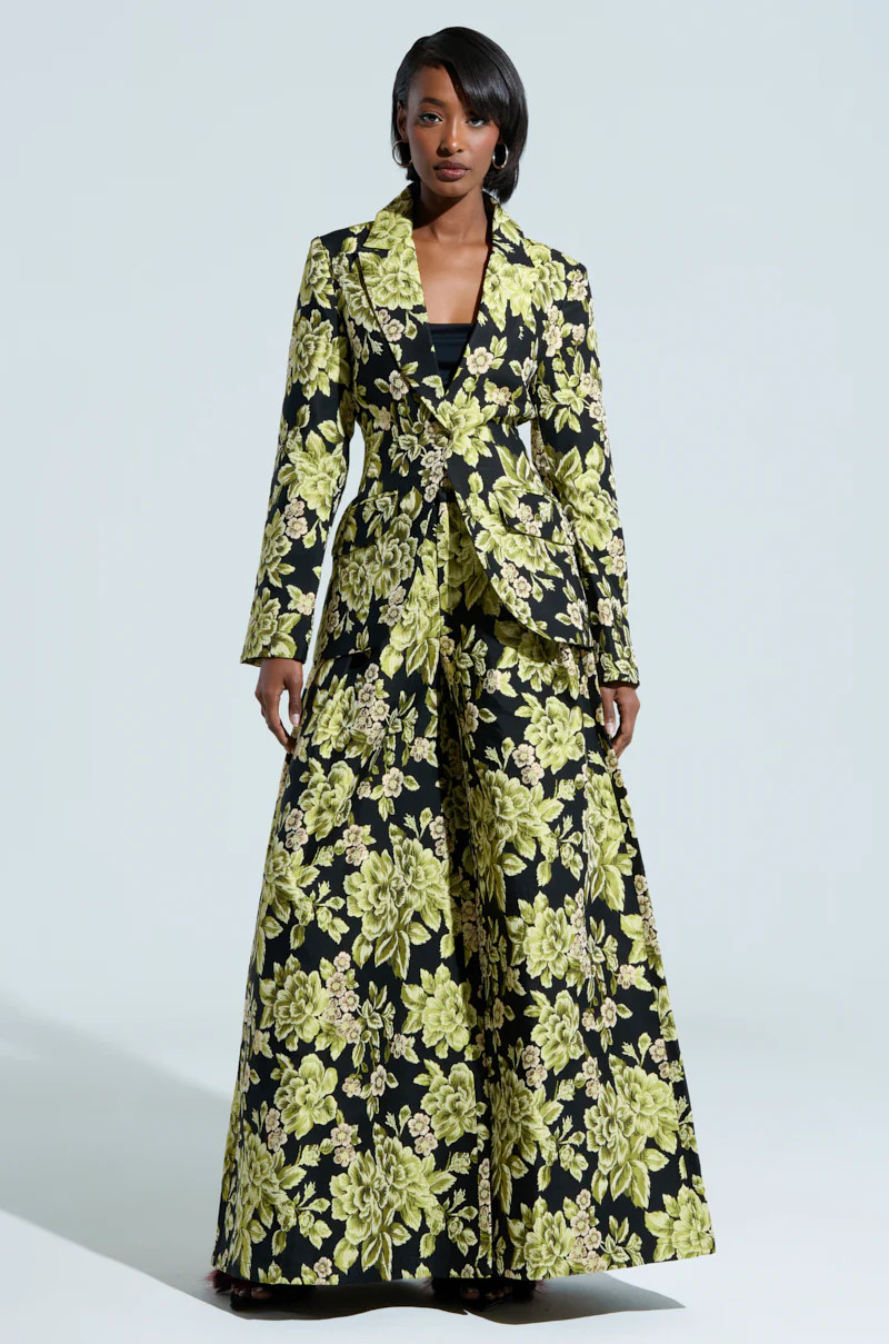BUY MYSELF FLOWERS BROCADE TROUSER | AKIRA