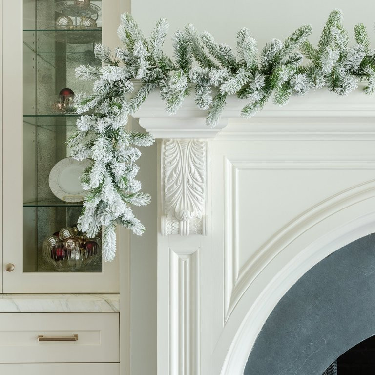 King of Christmas 9ft x 12" King Flock® Garland with LED Lights (Battery Operated) | Walmart (US)