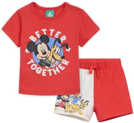 Disney T-Shirt and French Terry Shorts Outfit Set Newborn to Little Kid Sizes (Newborn - 5) | Amazon (US)